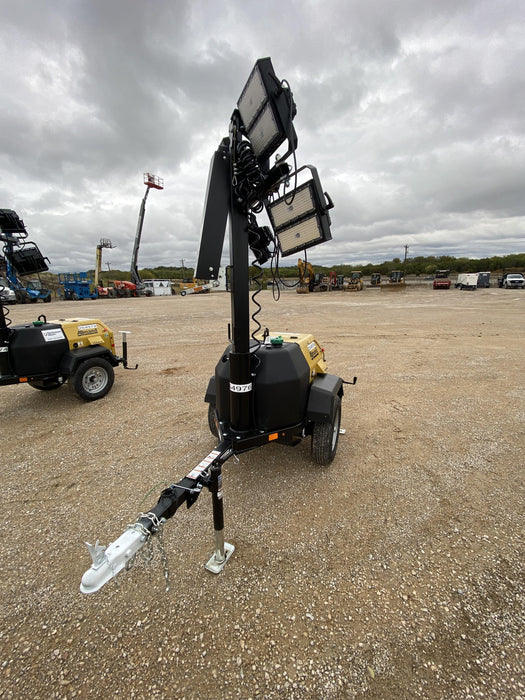 2022 Allmand NLV3GR (4) LED Light Fixture 350W, 23' Vertical Mast, 3kW Prime, Towable, ES Decals, T3