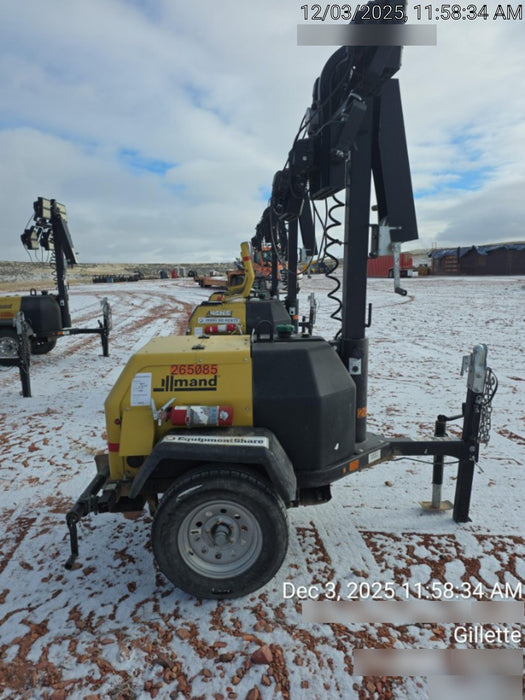 2022 Allmand NLV3GR (4) LED Light Fixture 350W, 23' Vertical Mast, 3kW Prime, Towable, ES Decals, T3