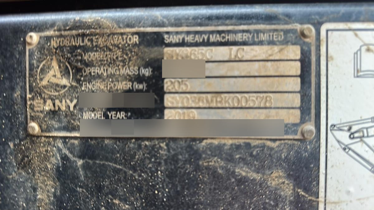 2019 SANY SY365C LC