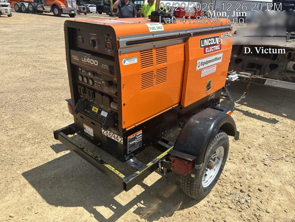 2022 Lincoln Electric LE400 Kubota V1505, Trlr, Cable Rack, Light Kit, ES Decals, T3