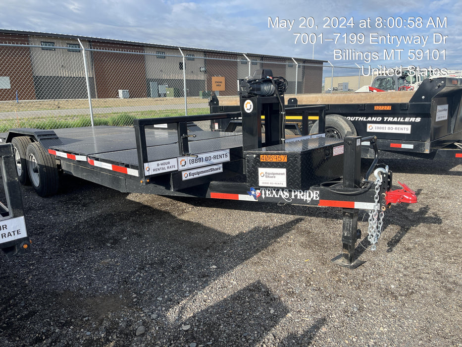 2024 TEXAS PRIDE TRAILERS 21' Lowboy Gravity Tilt Bed 14K Bumper Pull Trailer