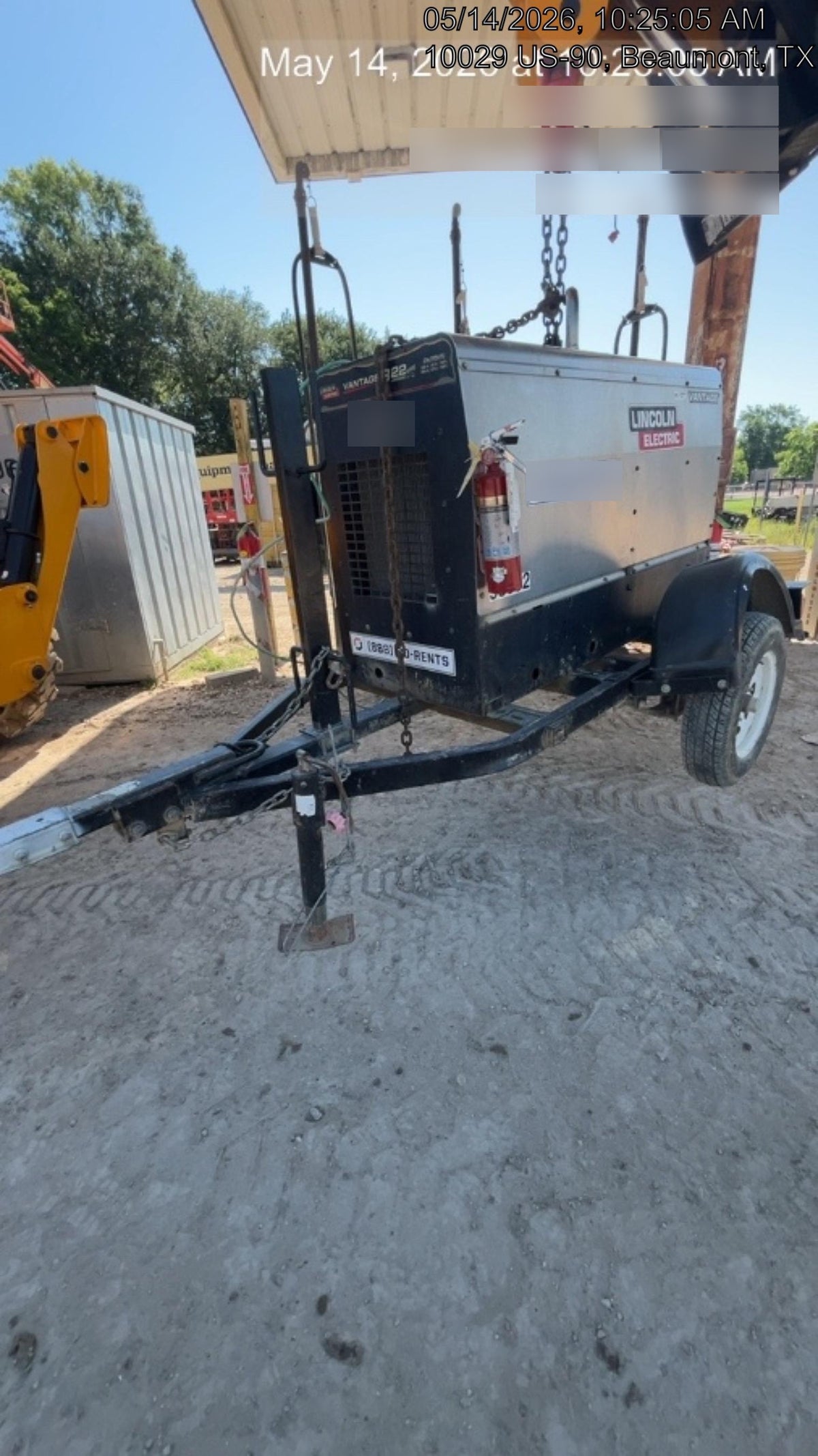 2019 Lincoln Electric Vantage 322 Welder Ready-Pak 3, Two wheel trailer, Fender and Light kit, Cable Rack
