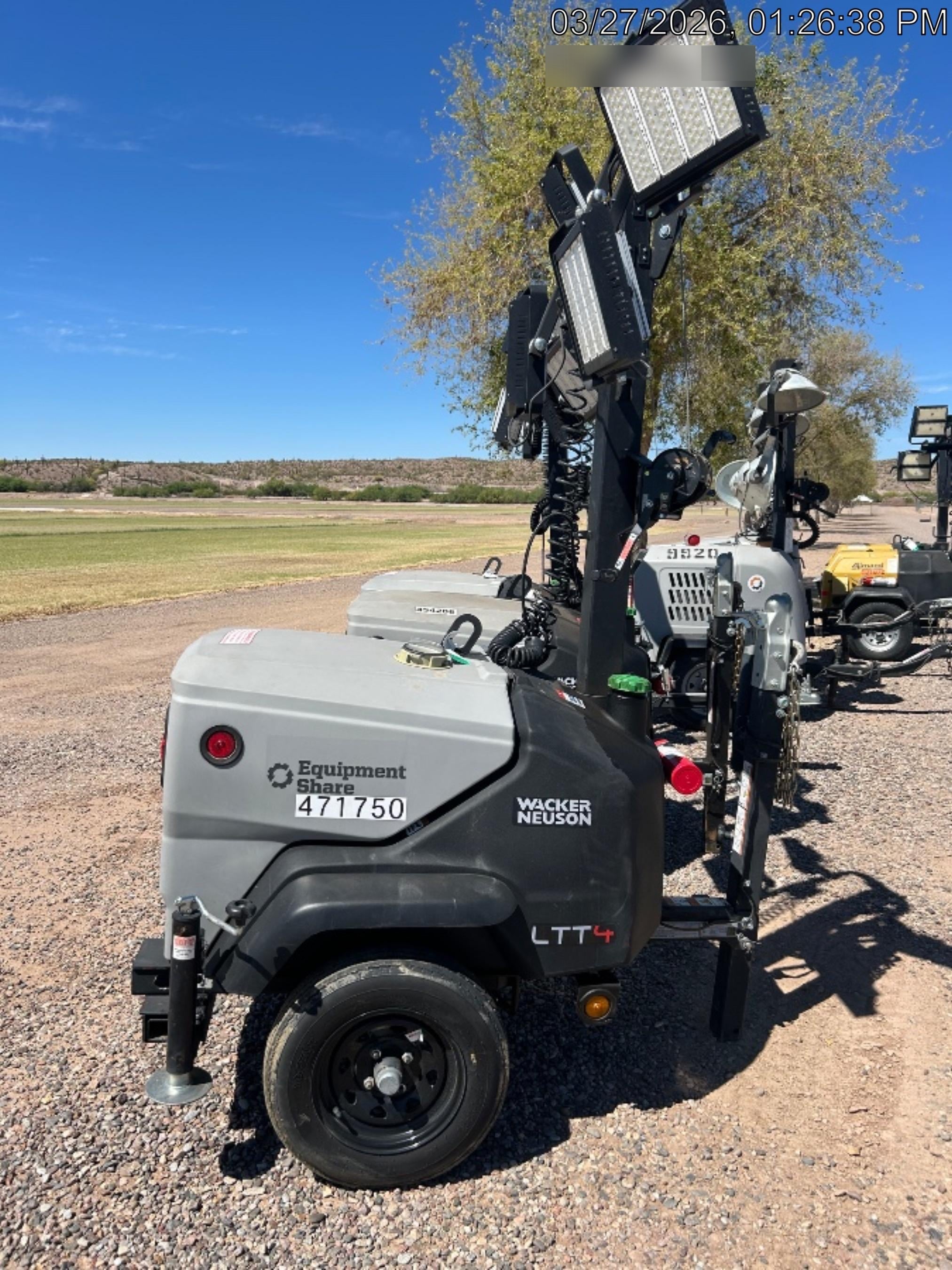 2024 Wacker Neuson LTT4 Diesel, Kohler KDW702, Deep Sea Controller, Auto Start, LED 320W, Bypass Outlet, T3