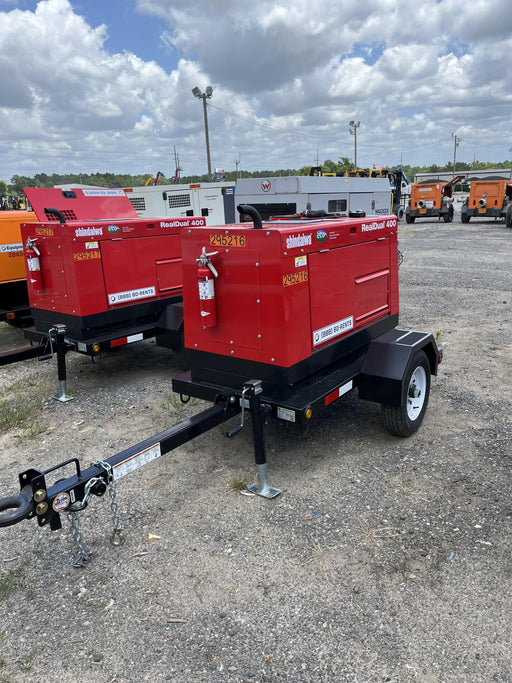 2023 Shindaiwa DGW400MDL Kubota D902 Engine, 23 HP, Dual Op Welder, Wire, Arc, Droop Stick, Tig, and CC Stick Functionality, Simulphase, 3 Phase and 1 Phase Gen Output, Single Axle NB Trlr, Slr Trckl Chrg 12V 12W, Fire Ext