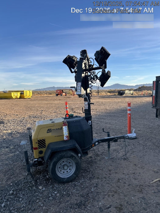 Allmand NLV3GR (4) LED Light Fixture 350W, 23' Vertical Mast, 3kW Prime, Towable, Deep Sea L401, Leveling Jacks, Yanmar T4F 5.8hp