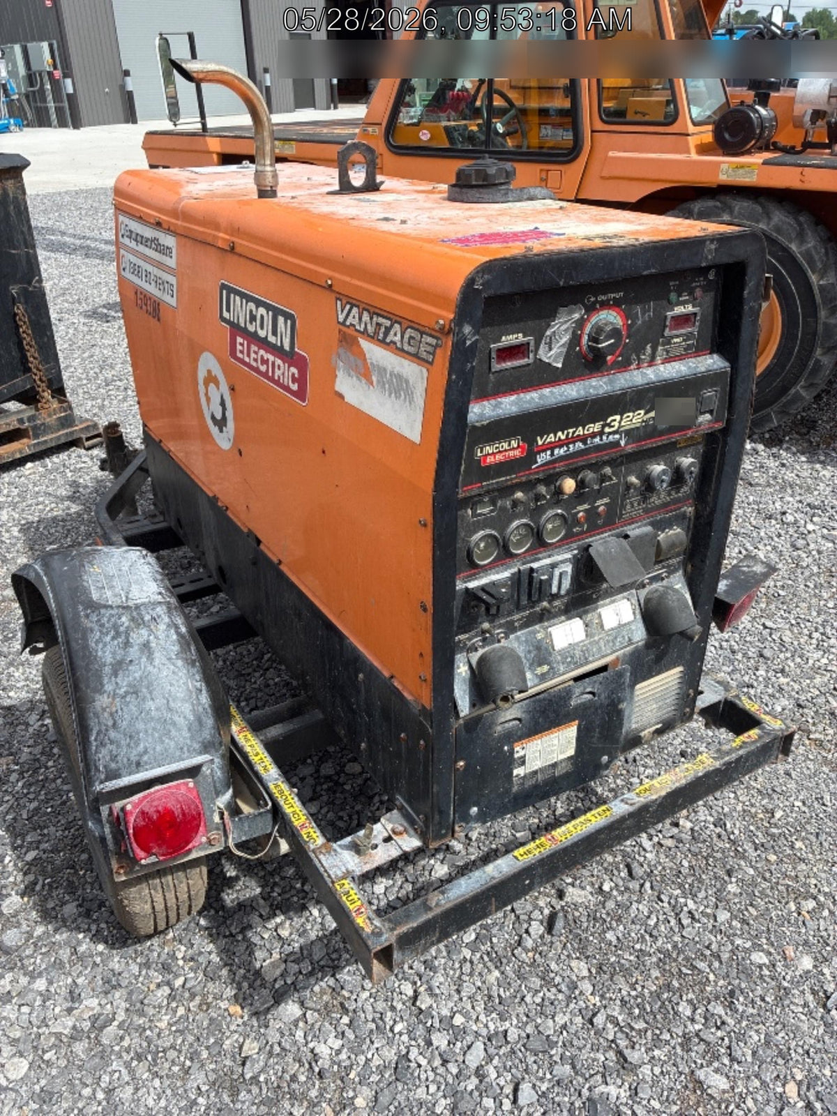2021 Lincoln Electric Vantage 322 Vantage 322 Ready Pak 3 w/ Decals, ORANGE (includes trailer, cable rack, fender light kit) NO Telematics