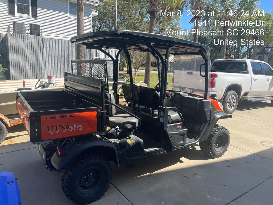 2021 Kubota RTV-X1140W-H Plastic Canopy, Windshield Acrylic Clear, LED Strobe Light, Wire Harness Kit, Back up Alarm