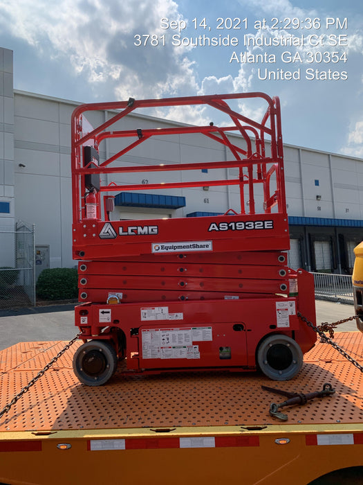 2021 Lgmg AS1932E Electric Drive, Solid Non Marking Tires, Dual Beacons