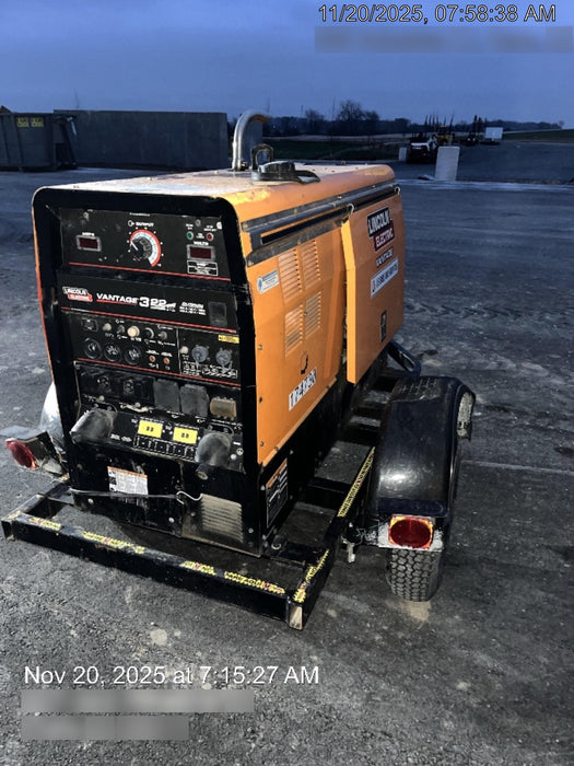 2021 Lincoln Electric Vantage 322 Vantage 322 Ready Pak 3 w/ Decals, ORANGE (includes trailer, cable rack, fender light kit) NO Telematics