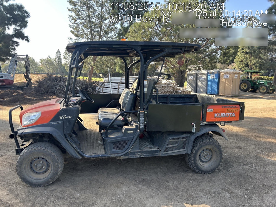 Kubota RTV-X1140W-H 4WD, LED Strobe, Windshield Acrylic Clear, Plastic Canopy, Wire Harness Kit, Backup Alarm
