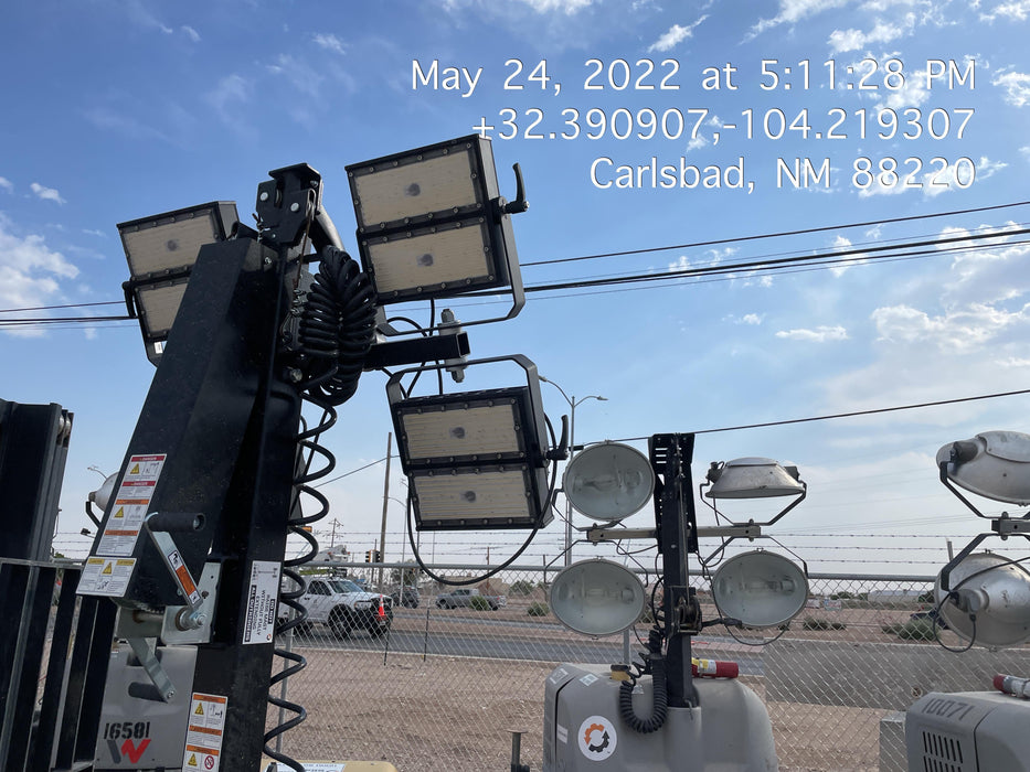 2022 Allmand NLV3GR (4) LED Light Fixture 350W, 23' Vertical Mast, 3kW Prime, Towable, Deep Sea L401, Leveling Jacks, Yanmar T4F 5.8hp