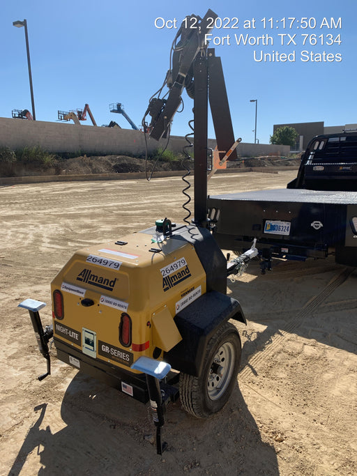 2022 Allmand NLV3GR (4) LED Light Fixture 350W, 23' Vertical Mast, 3kW Prime, Towable, ES Decals, T3