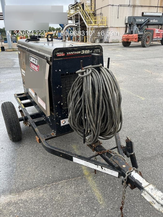2019 Lincoln Electric Vantage 322 Welder Ready-Pak 3, Two wheel trailer, Fender and Light kit, Cable Rack