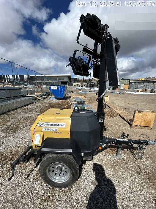 2021 Allmand NLV3GR (4) LED Light Fixture 350W, 23' Vertical Mast, 3kW Prime, Towable, Deep Sea L401, Leveling Jacks, Yanmar T4F 5.8hp