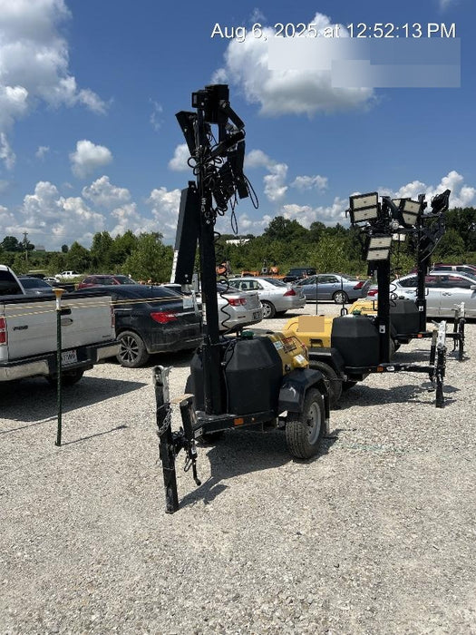 2022 Allmand NLV3GR (4) LED Light Fixture 350W, 23' Vertical Mast, 3kW Prime, Towable, Deep Sea L401, Leveling Jacks, Yanmar T4F 5.8hp