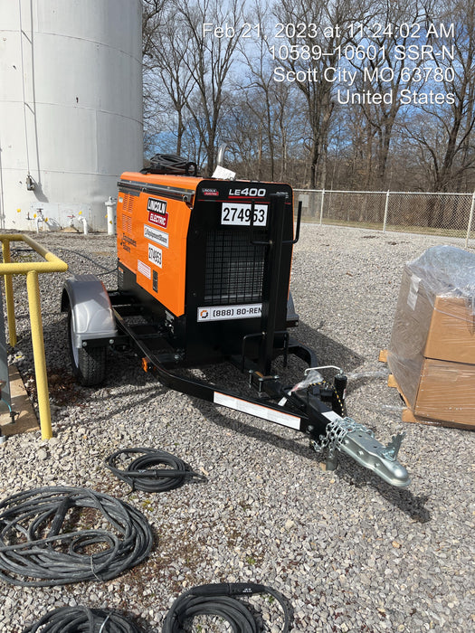 2022 Lincoln Electric LE400 Kubota V1505, Trlr, Cable Rack, Light Kit, ES Decals, T3