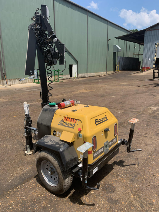 2022 Allmand NLV3GR (4) LED Light Fixture 350W, 23' Vertical Mast, 3kW Prime, Towable, Deep Sea L401, Leveling Jacks, Yanmar T4F 5.8hp