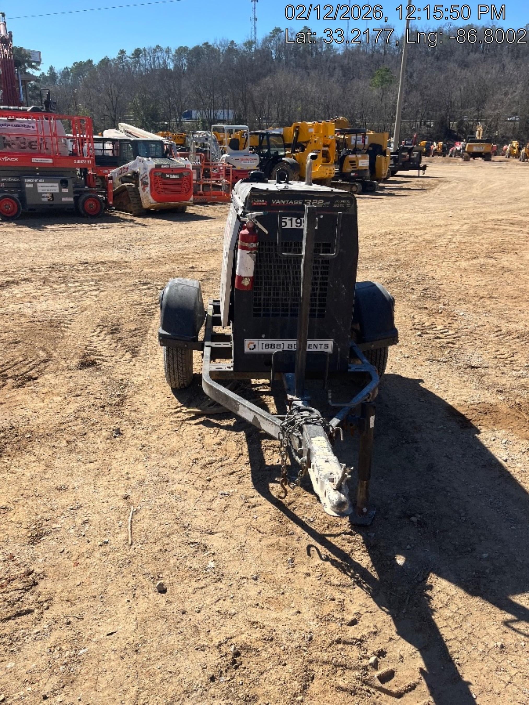 2019 Lincoln Electric Vantage 322 Welder Ready-Pak 3, Two wheel trailer, Fender and Light kit, Cable Rack