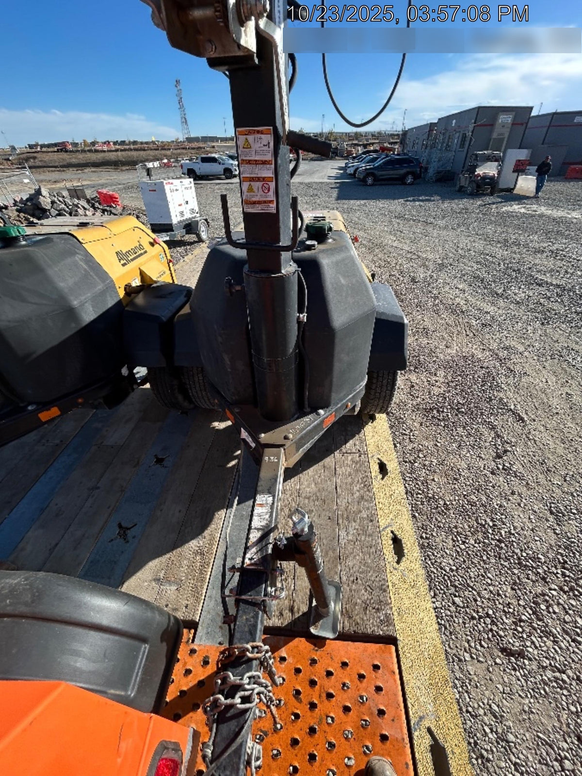 2021 Allmand NLV3GR (4) LED Light Fixture 350W, 23' Vertical Mast, 3kW Prime, Towable, Deep Sea L401, Leveling Jacks, Yanmar T4F 5.8hp