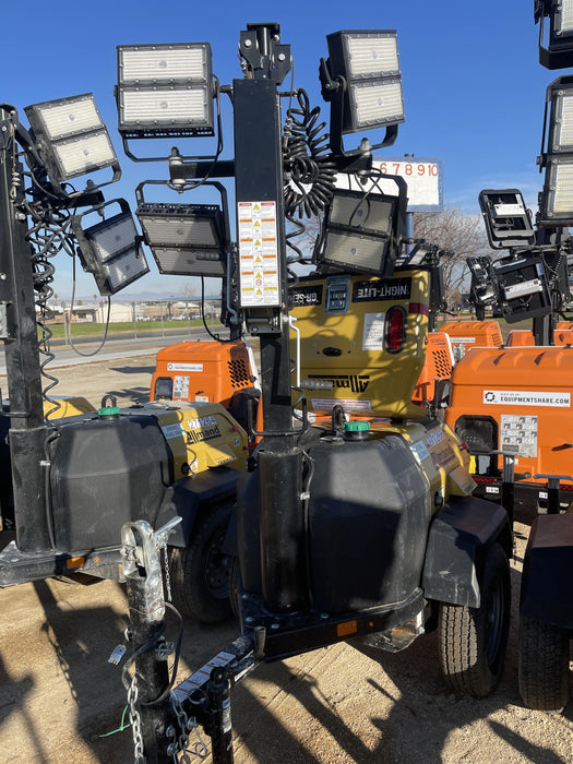 2022 Allmand NLV3GR (4) LED Light Fixture 350W, 23' Vertical Mast, 3kW Prime, Towable, ES Decals, T3