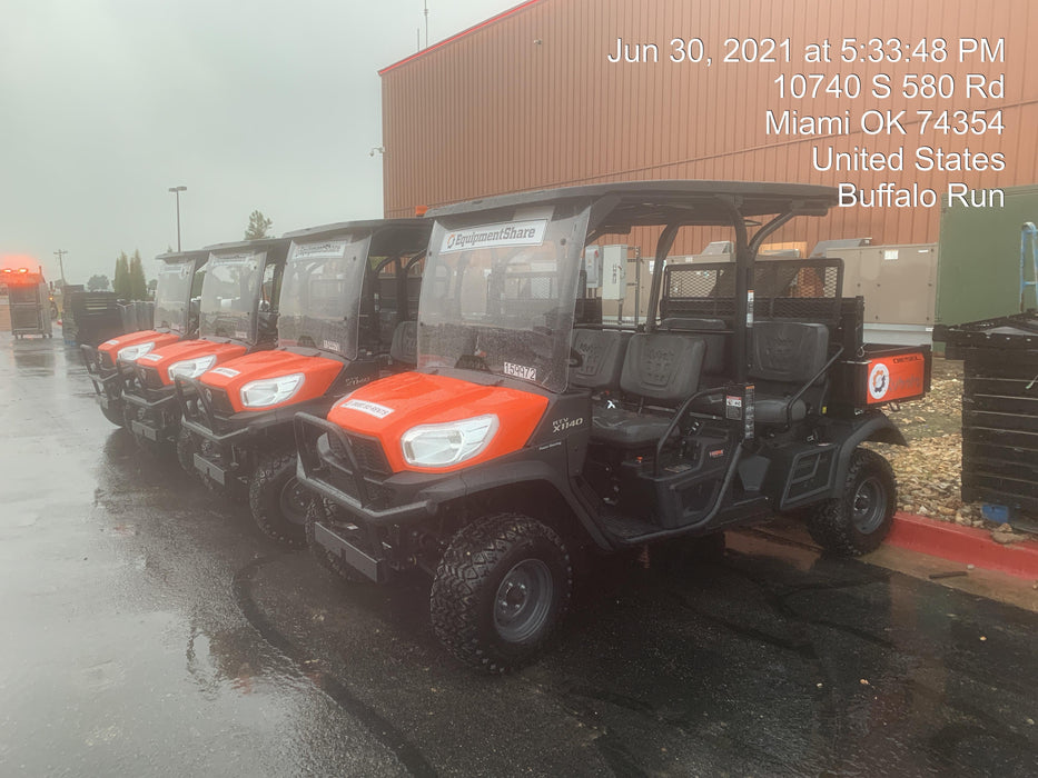2021 Kubota RTV-X1140W-H Plastic Canopy, Windshield Acrylic Clear, LED Strobe Light, Wire Harness Kit, Back up Alarm