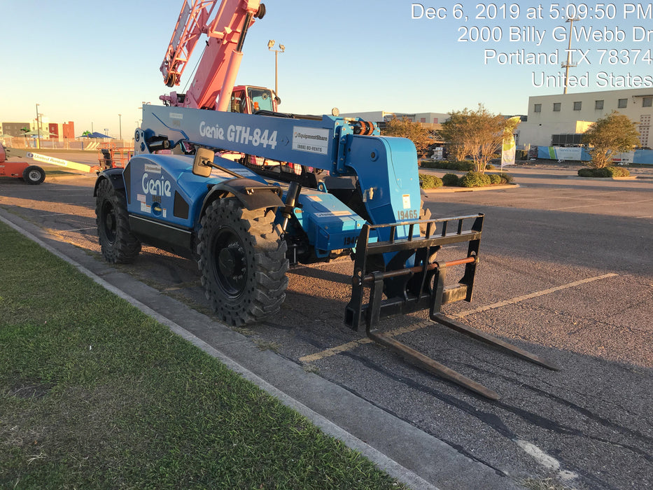 2018 Genie GTH-844 Genie GTH-844 w/ROPS, Work Lights, Solid Tires, RH Cab Mesh, Beacon, 60" Carriage and Forks