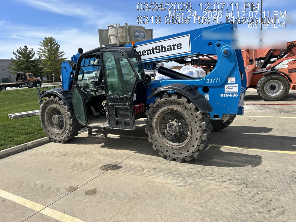 2020 Genie GTH-636 Cab/Heat/Air, Solid Tires, Work Lights, Beacon, Aux Hydraulics, Back up Alarm