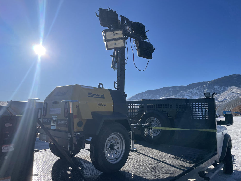 2022 Allmand NLV3GR (4) LED Light Fixture 350W, 23' Vertical Mast, 3kW Prime, Towable, ES Decals, T3