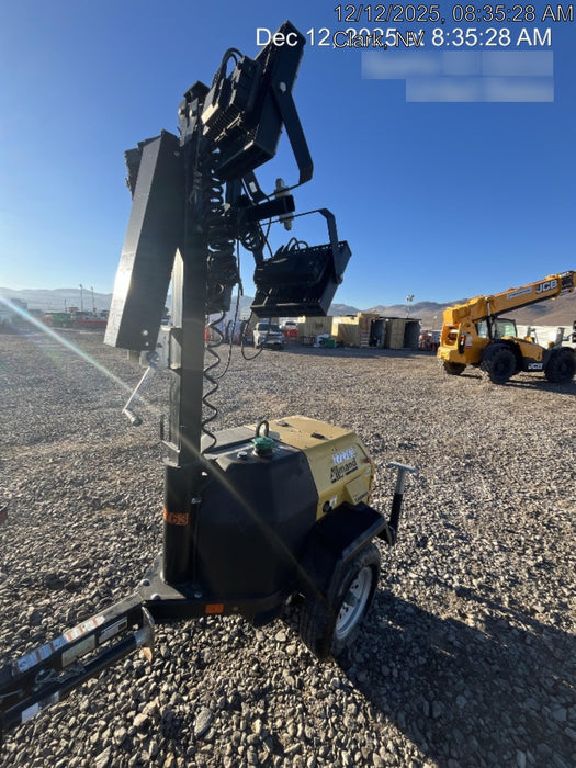 Allmand NLV3GR (4) LED Light Fixture 350W, 23' Vertical Mast, 3kW Prime, Towable, Deep Sea L401, Leveling Jacks, Yanmar T4F 5.8hp