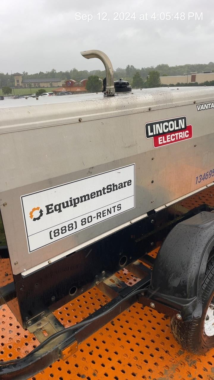 2019 Lincoln Electric Vantage 322 Welder Ready-Pak 3, Two wheel trailer, Fender and Light kit, Cable Rack