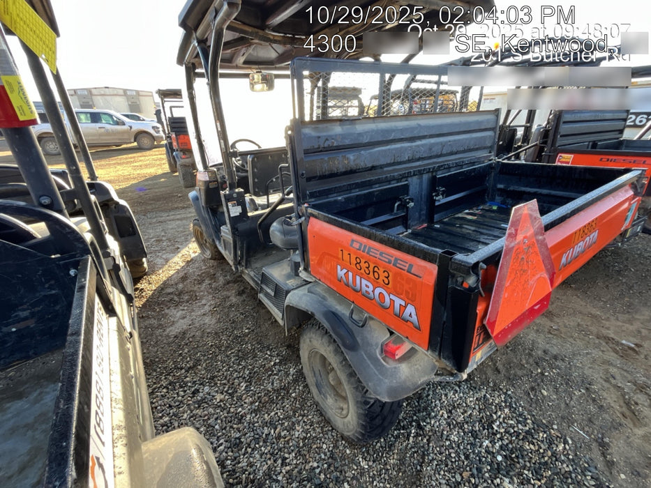 Kubota RTV-X1140W-H Canopy, 4-Seater, Diesel, Windshield Acrylic Clear, LED Strobe, Backup Alarm