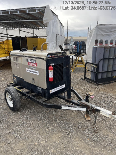 2019 Lincoln Electric Vantage 322 Welder Ready-Pak 3, Two wheel trailer, Fender and Light kit, Cable Rack