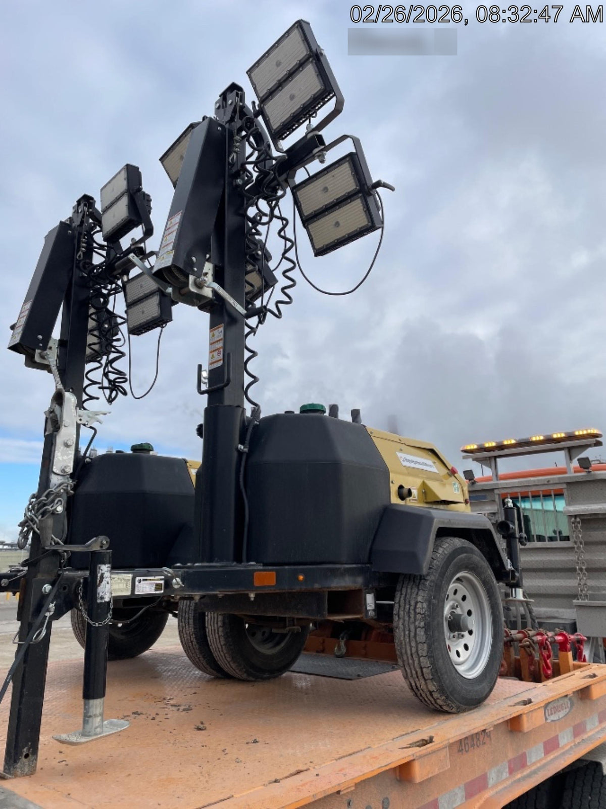 2022 Allmand NLV3GR (4) LED Light Fixture 350W, 23' Vertical Mast, 3kW Prime, Towable, Deep Sea L401, Leveling Jacks, Yanmar T4F 5.8hp