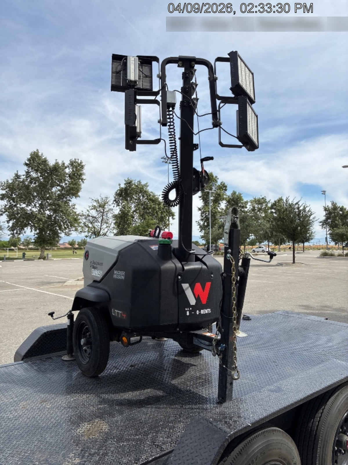 2024 Wacker Neuson LTT4 Diesel, Kohler KDW702, Deep Sea Controller, Auto Start, LED 320W, Bypass Outlet, T3