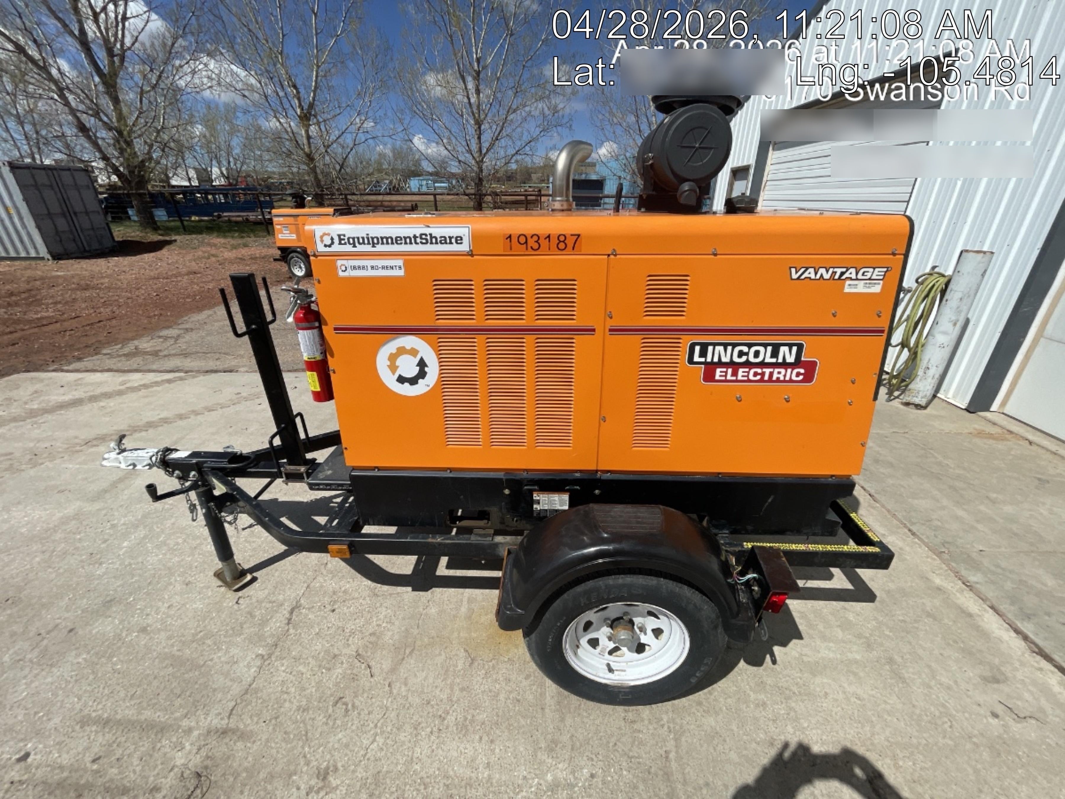 2021 Lincoln Electric Vantage 549X Ready Pak 3, ORANGE (includes trailer, cable rack, fender light kit)