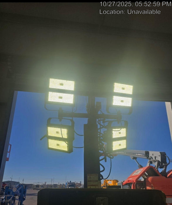 Allmand NLV3GR (4) LED Light Fixture 350W, 23' Vertical Mast, 3kW Prime, Towable, Deep Sea L401, Leveling Jacks, Yanmar T4F 5.8hp