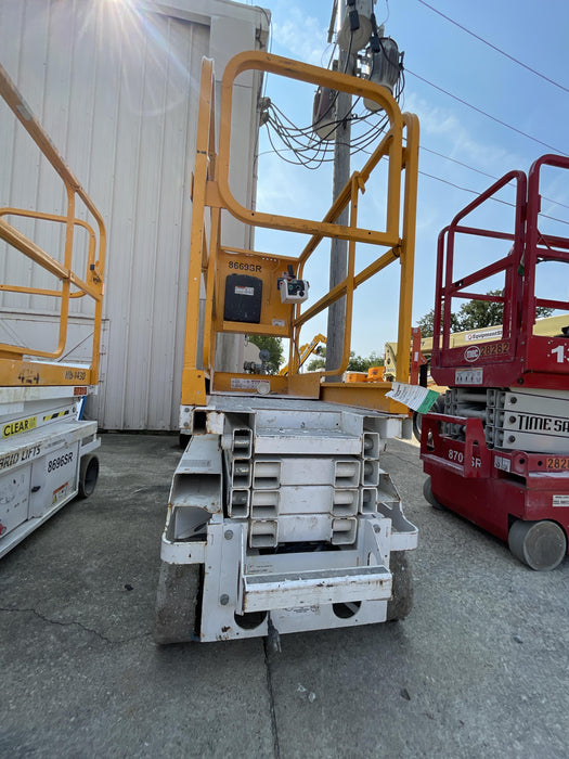 Custom Equipment HB-1430 <ul>
 <li>Hy-Brid Scissor Lift</li>
  <li>Platform capacity up to 670 lbs.</li>
  <li>Working height up to 20 ft</li>
  <li>Weighs under 1,700 lbs.</li>
  <li>Non-marking wheels </li>
</ul>