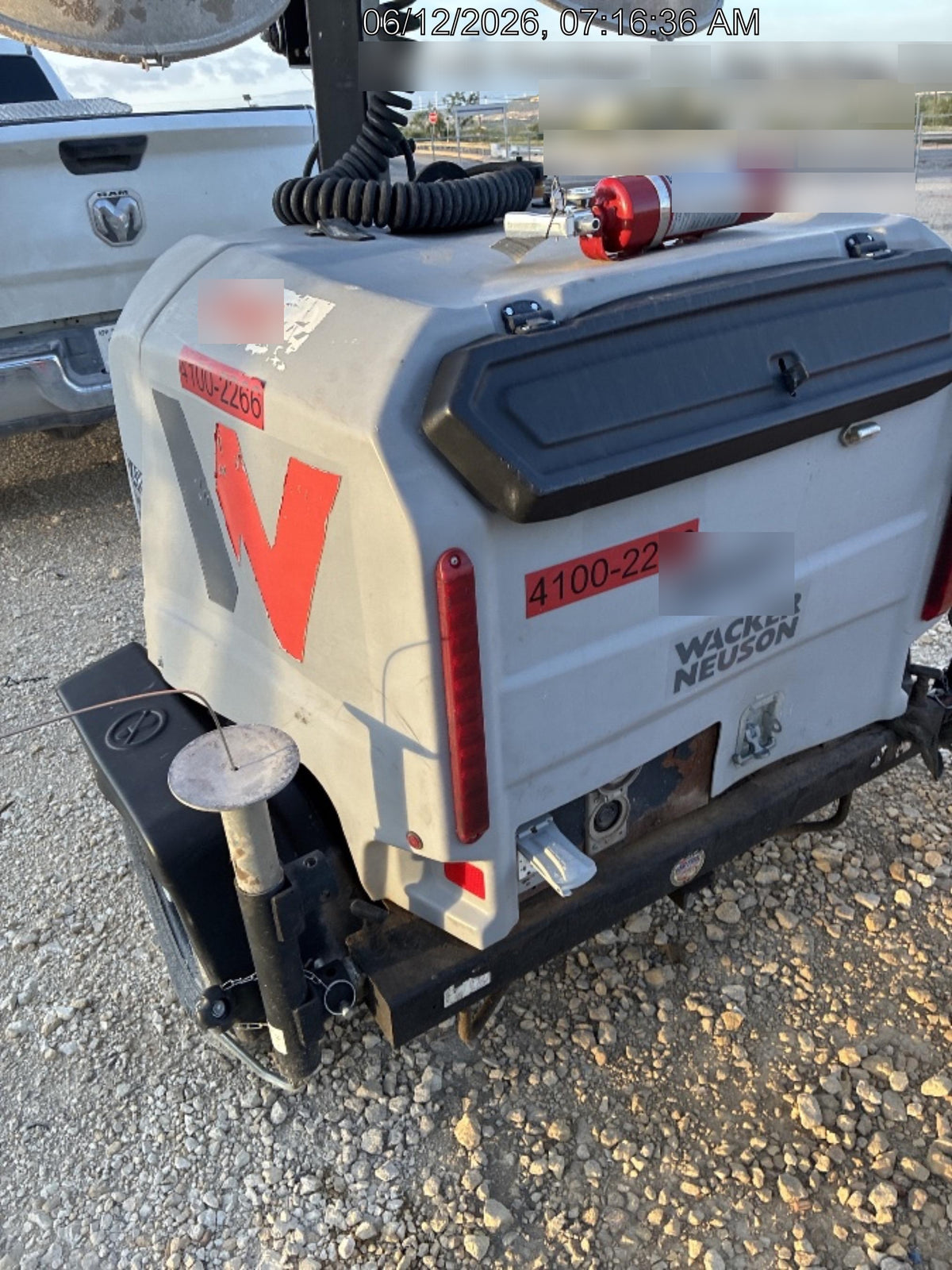 2019 Wacker Neuson LTV6L-MH Wacker Neuson LTV6L Mobile Light Tower w/Fuel Level Sensor Installed