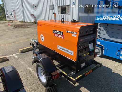 2021 Lincoln Electric Vantage 322 Vantage 322 Ready Pak 3 w/ Decals, ORANGE (includes trailer, cable rack, fender light kit) NO Telematics
