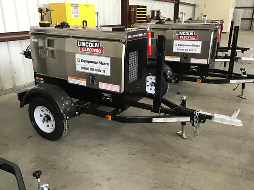 2019 Lincoln Electric Vantage 322 Welder Ready-Pak 3, Two wheel trailer, Fender and Light kit, Cable Rack