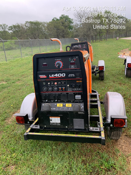 2023 Lincoln Electric LE400 Kubota V1505, Trlr, Cable Rack, Light Kit, ES Decals, T3