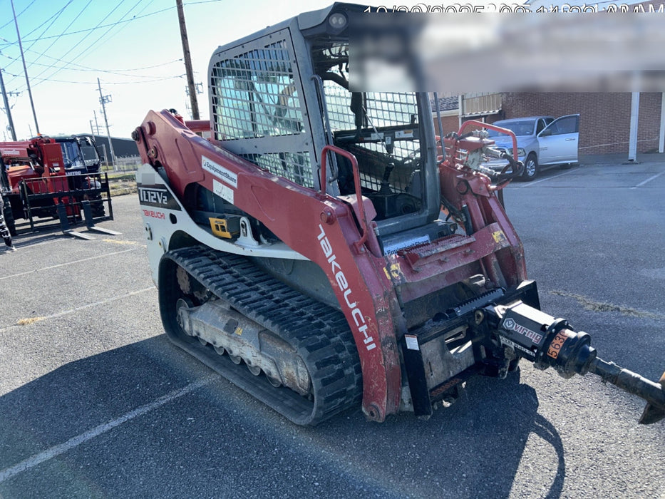 2018 Takeuchi TL12V2C Takeuchi TL12V2C Cab Skid Steer Track Loader, 80" HD dirt bucket with 9 teeth