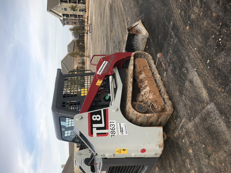 2019 Takeuchi TL8 Radial ROPS, ROPS/FOPS Canopy, 15" Wide Rubber Tracks, Back-up Alarm, Front & Rear Working Lights, Auxiliary Hydraulics, Two-Speed Travel, Electronic Monitoring System 76" HD Dirt Bucket with 8 Teeth, 20.3 cubic feet Capacity