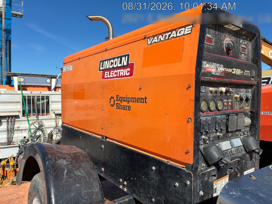 2021 Lincoln Electric Vantage 322 Vantage 322 Ready Pak 3 w/ Decals, ORANGE (includes trailer, cable rack, fender light kit) NO Telematics
