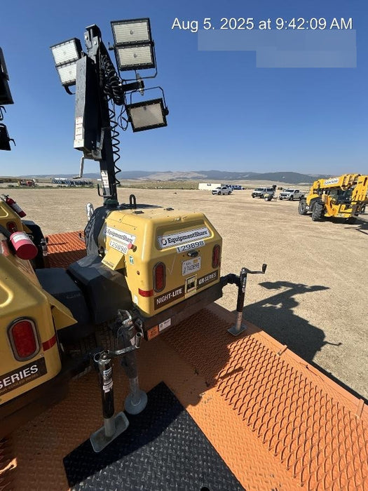 2021 Allmand NLV3GR (4) LED Light Fixture 350W, 23' Vertical Mast, 3kW Prime, Towable, Deep Sea L401, Leveling Jacks, Yanmar T4F 5.8hp