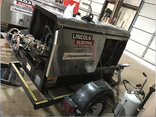 2019 Lincoln Electric Vantage 322 Ready-Pak 3, Two Wheel Trailer, Fender and Light Kit, Cable Rack