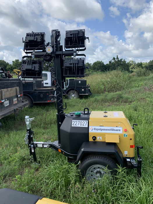 2022 Allmand NLV3GR (4) LED Light Fixture 350W, 23' Vertical Mast, 3kW Prime, Towable, Deep Sea L401, Leveling Jacks, Yanmar T4F 5.8hp