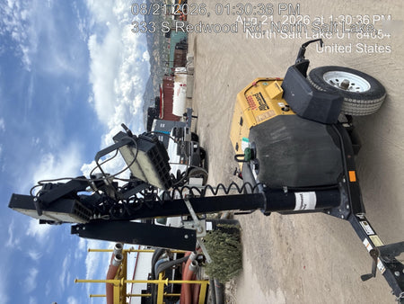 2021 Allmand NLV3GR (4) LED Light Fixture 350W, 23' Vertical Mast, 3kW Prime, Towable, Deep Sea L401, Leveling Jacks, Yanmar T4F 5.8hp