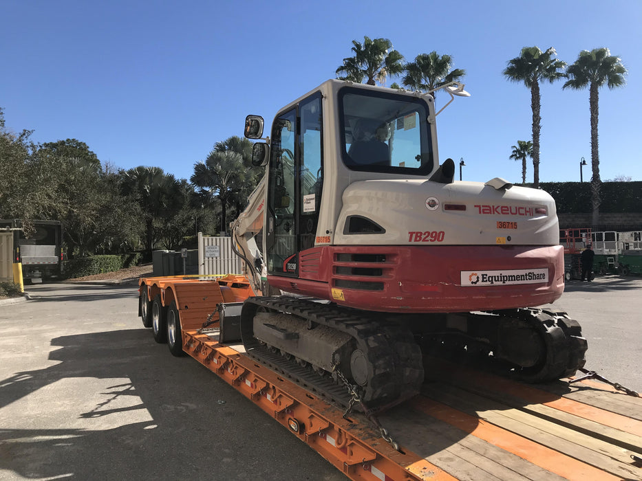 2019 Takeuchi TB290 Cab/Heat/AC Rubber tracks, Dozer blade, Travel alarm, Auxiliary hydraulics Manual QC, Hydraulic thumb, 18", 24", and 36" Buckets