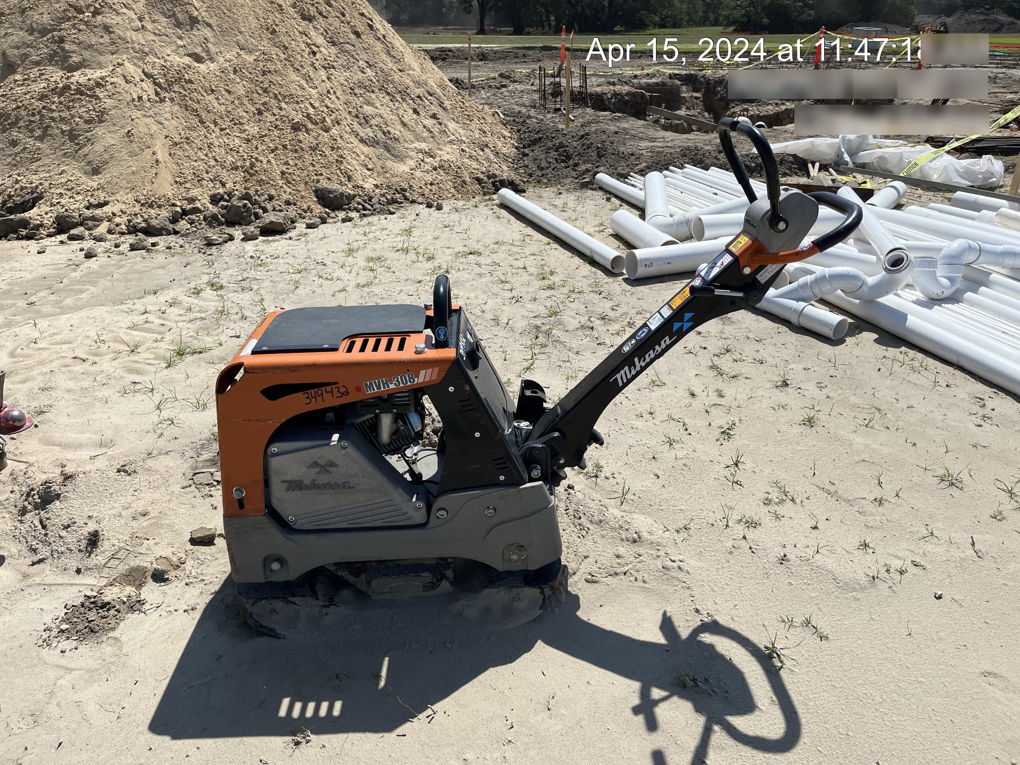 2023 Multiquip MV308GH Honda GX270, 18" Plate, Tachometer